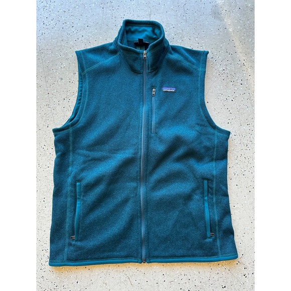 mens green/turquoise fleece patagonia zip up vest size xl - Picture 2 of 5